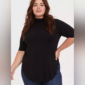Torrid Super Soft turtleneck Short Sleeve Tunic tee 3x
